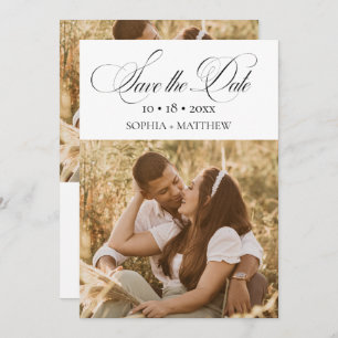 Elegance Script 2 Photo Wedding Save The Date