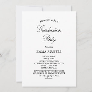 Elegance Script Graduation Party Invitation