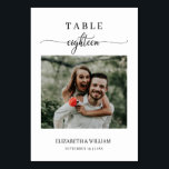 Elegance Script Photo Wedding Table No Eighteen Number<br><div class="desc">Modern and elegant design printed Elegance Script Modern Photo Wedding Table Number Eighteen Table Tent Card that can be customized with your text and add each table number card to your cart, one by one. Please click the "Customize it" button and use our design tool to modify this template. Check...</div>