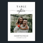 Elegance Script Photo Wedding Table No Eighteen Table Number<br><div class="desc">Modern and elegant design printed Elegance Script Modern Photo Wedding Table Number Eighteen Table Tent Card that can be customized with your text and add each table number card to your cart, one by one. Please click the "Customize it" button and use our design tool to modify this template. Check...</div>