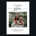 Elegance Script Photo Wedding Table No Fifteen Number<br><div class="desc">Modern and elegant design printed Elegance Script Modern Photo Wedding Table Number Fifteen Table Tent Card that can be customized with your text and add each table number card to your cart, one by one. Please click the "Customize it" button and use our design tool to modify this template. Check...</div>