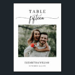 Elegance Script Photo Wedding Table No Fifteen Number<br><div class="desc">Modern and elegant design printed Elegance Script Modern Photo Wedding Table Number Fifteen Table Tent Card that can be customized with your text and add each table number card to your cart, one by one. Please click the "Customize it" button and use our design tool to modify this template. Check...</div>