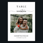 Elegance Script Photo Wedding Table No Seventeen Table Number<br><div class="desc">Modern and elegant design printed Elegance Script Modern Photo Wedding Table Number Seventeen Table Tent Card that can be customized with your text and add each table number card to your cart, one by one. Please click the "Customize it" button and use our design tool to modify this template. Check...</div>