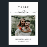 Elegance Script Photo Wedding Table No Seventeen Table Number<br><div class="desc">Modern and elegant design printed Elegance Script Modern Photo Wedding Table Number Seventeen Table Tent Card that can be customized with your text and add each table number card to your cart, one by one. Please click the "Customize it" button and use our design tool to modify this template. Check...</div>