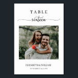 Elegance Script Photo Wedding Table No Sixteen Table Number<br><div class="desc">Modern and elegant design printed Elegance Script Modern Photo Wedding Table Number Sixteen Table Tent Card that can be customized with your text and add each table number card to your cart, one by one. Please click the "Customize it" button and use our design tool to modify this template. Check...</div>