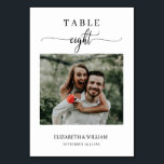 Elegance Script Photo Wedding Table Number Eight<br><div class="desc">Modern and elegant design printed Elegance Script Modern Photo Wedding Table Number Eight that can be customized with your text and add each table number card to your cart, one by one. Please click the "Customize it" button and use our design tool to modify this template. Check out the Graphic...</div>