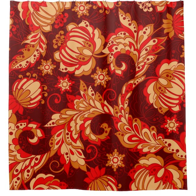 elegance seamless pattern with ethnic flowers, vin (Front)
