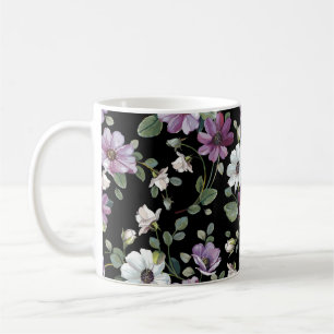 Elegance seamless pattern with flowers cosmos coffee mug