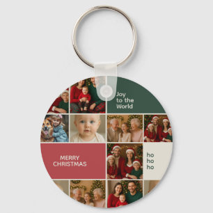 elegance simple cute photos collage Christmas Keychain