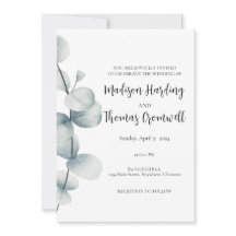 Élégance simple - Eucalyptus - Invitations de mari