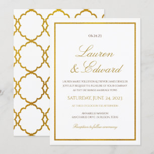 Élégance simple Faire-part de mariage - Faux Gold 