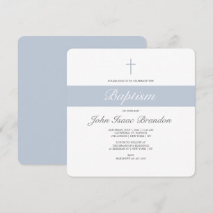 Elégance simple invitation au baptême - Garçons