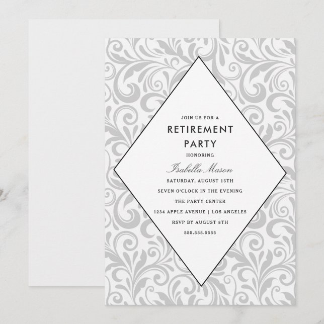 Élégance simple| Invitation du parti de retraite (Devant / Derrière)