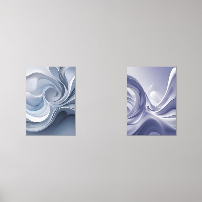 Elégance spirale - Art Vortex Abstrait en bleu dou (Recto)