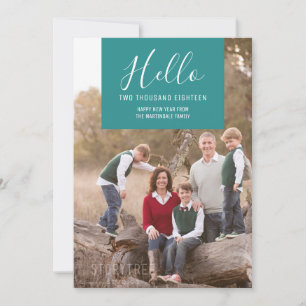 Elegance Squared New Year's Photo Card   Teal