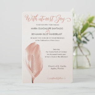 Élégance tropicale Invitation Fleur Rose