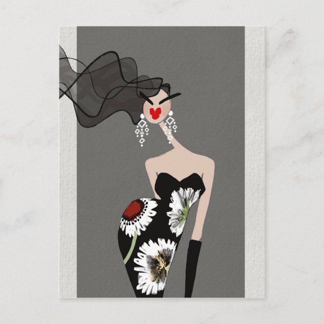 Elegance Unveiled Fashion Postcard (Front)
