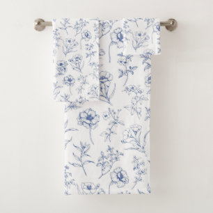 Élégance vintage intemporelle Bleu motif floral