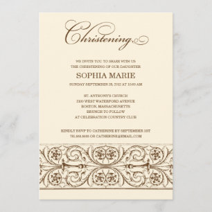 ÉLÉGANCE VINTAGE  INVITATION BAPTISME
