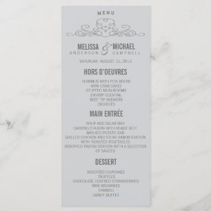 ÉLÉGANCE vintage Menu de mariage