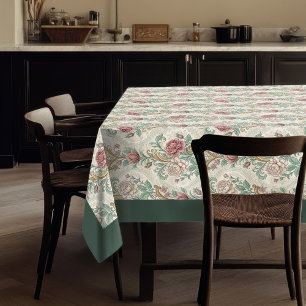 Élégance : Vintage nappe de Damas Florales
