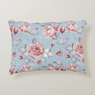 Elegance wallpaper pattern of pink roses 2 accent pillow
