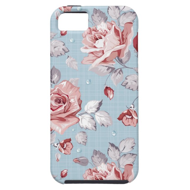 Elegance wallpaper pattern of pink roses 2 Case-Mate iPhone case (Back)