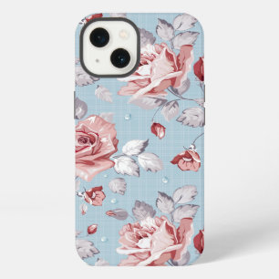 Elegance wallpaper pattern of pink roses 2 iPhone 13 case