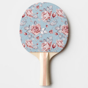 Elegance wallpaper pattern of pink roses 2 ping pong paddle