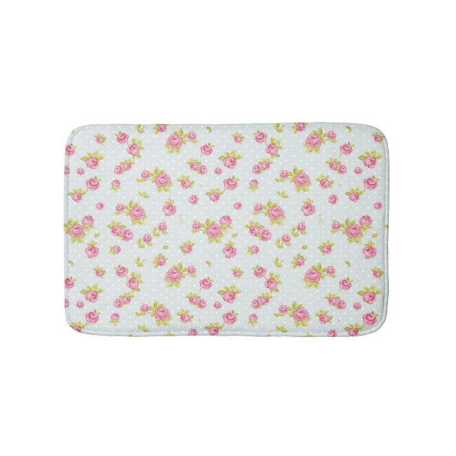 Elegance wallpaper pattern of pink roses 4 bath mat (Front)