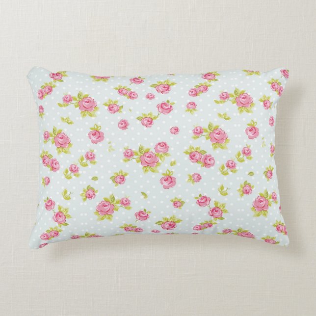 Elegance wallpaper pattern of pink roses 4 decorative pillow (Front)