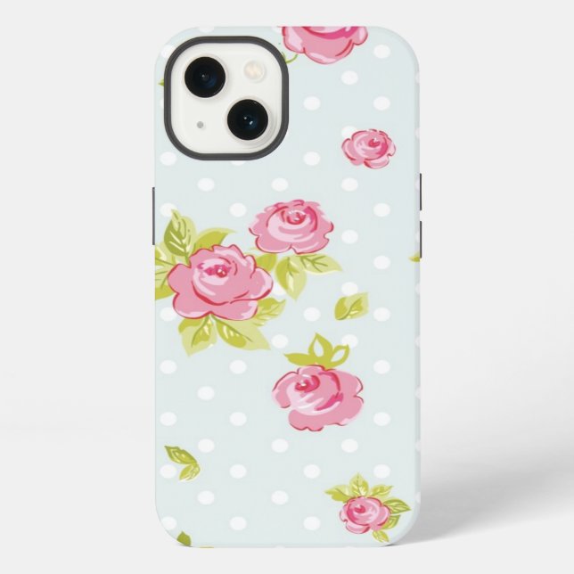 Elegance wallpaper pattern of pink roses 4 iPhone case (Back)