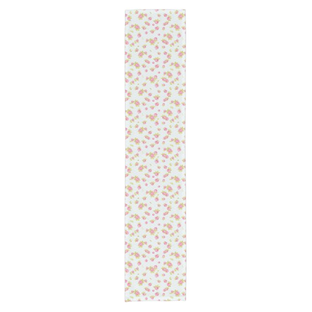 Elegance wallpaper pattern of pink roses 4 short table runner (Front)