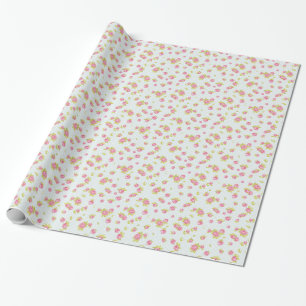 Elegance wallpaper pattern of pink roses 4 wrapping paper