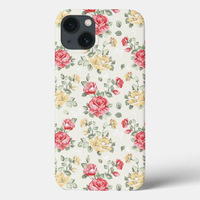 Elegance wallpaper pattern of pink roses Case-Mate iPhone case (Back)