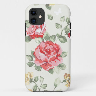 Elegance wallpaper pattern of pink roses iPhone 11 case