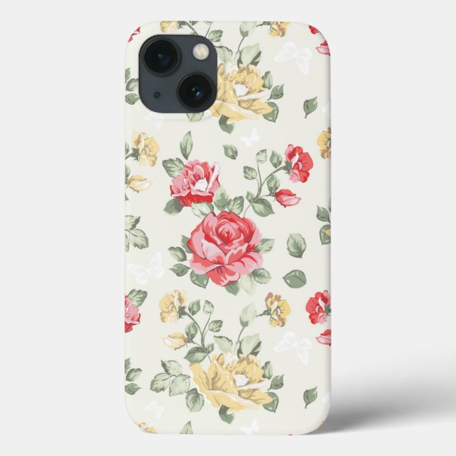 Elegance wallpaper pattern of pink roses Case-Mate iPhone case (Back)
