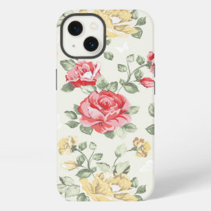 Elegance wallpaper pattern of pink roses iPhone 13 case