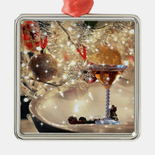**ELEGANCE WITH A BIT OF CHEERS AND SALUTATIONS** METAL ORNAMENT