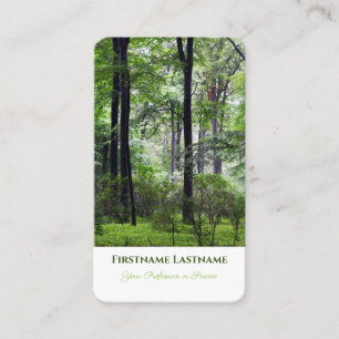 Elegant 100% natural organic green forest style business card