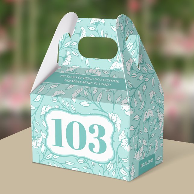 Elegant 100th (100 years old and up) Birthday  Favor Box (Creator Uploaded)