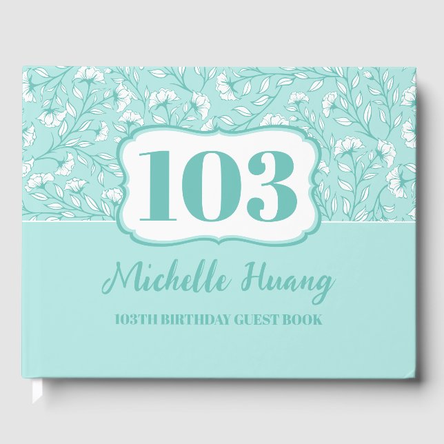 Elegant 100th Birthday Guest Book (Front)