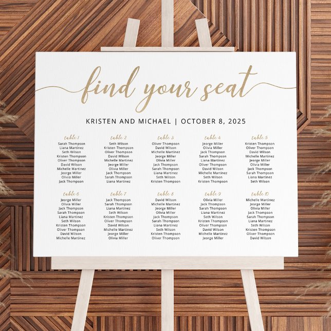 Elegant 10 Tables Find Your Seat Seating Chart (Creator Uploaded)