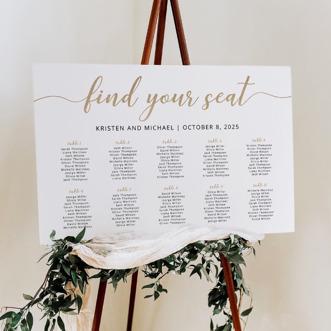 Elegant 10 Tables Find Your Seat Seating Chart (Creator Uploaded)
