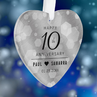 Élégant 10ème Tin Mariage Anniversaire Acrylique