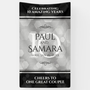 Elegant 10th Tin Wedding Anniversary Celebration Banner