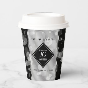Elegant 10th Tin Wedding Anniversary Celebration Paper Cups