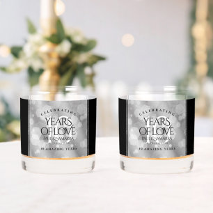 Elegant 10th Tin Wedding Anniversary Celebration Whiskey Glass