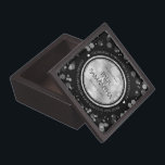 Elegant 10th Tin Wedding Anniversary Wooden Gift Box<br><div class="desc">Celebrate the 10th tin** wedding anniversary with this commemorative keepsake box! Elegant black and white lettering with hexagonal confetti on tin foil and black backgrounds add a memorable touch for this special occasion and milestone. Customize with couple's names, dates of marriage, and congratulatory messages. ** Tin effect is simulated; no...</div>