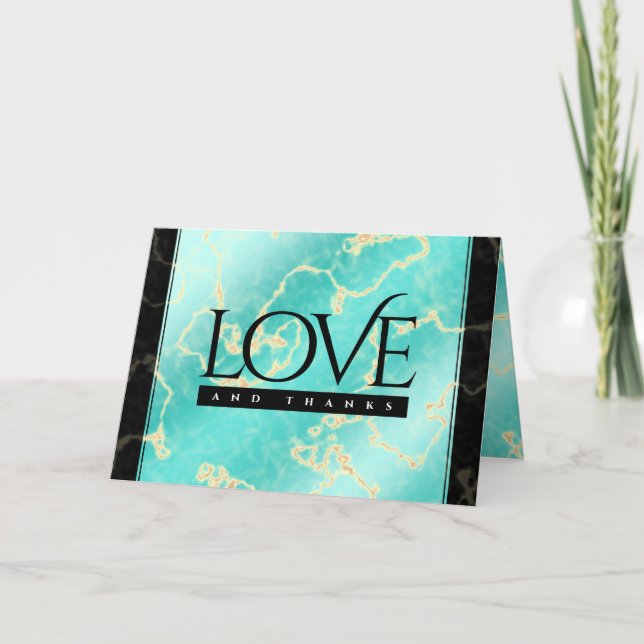 Elegant 11th 44th Turquoise Wedding Anniversary Thank You Card (Front)